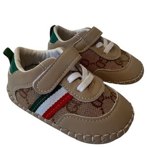 Baby Newborn Sneakers Casual Red White Green Stripe Shoes Age 0-3 Months‎ S-4